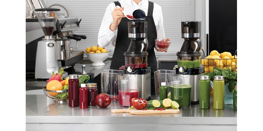 An industrial juicer with technology that provides more vitamins and minerals than the fruit